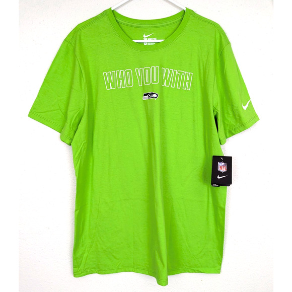 New Nike sz XL men's Seattle Seahawks Football T-shirt bright green Tee 3250 - Picture 1 of 5
